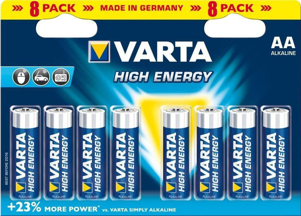 VARTA AA / LR6 2600 mAh High Energy Batterie (8 St.)