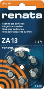 Renata ZA13 Knopfzelle PR48 Batterie 1,4V 305 mAh (6 St.)