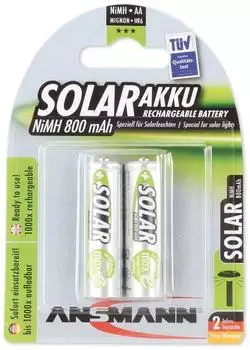 Ansmann Solar AA Mignon HR6 Akku 1,2V 800mAh (2 St.)