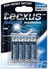 Tecxus AAA Batterie Alkaline Maximum 4er Pack Micro Batterien * 7 Jahre hitze-...