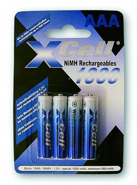 XCell AAA Micro NiMH Akku 1,2V 1000 mAh