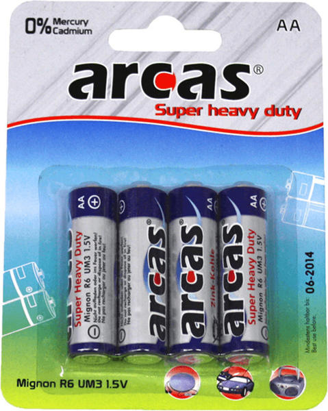 Arcas Super Heavy Duty R6 Mignon AA 1,5V (4 St.)