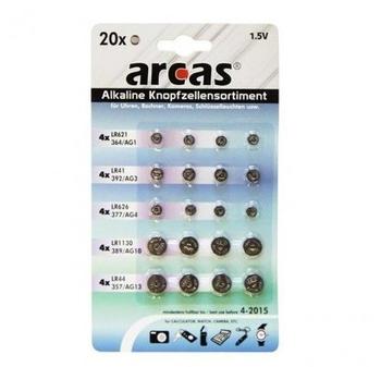Arcas Alkaline Knopfzellensortiment, 20 teilig