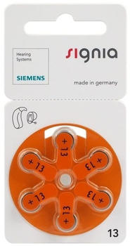 Siemens S13 Zink-Luft Hörgeräte-Batterien (6 St.)