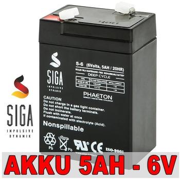 Siga 5-6 (6Volts, 5AH/20HR) Blei-Gel Batterie