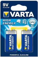 Varta 4922121412, Varta LONGLIFE Power 9V Bli 2 9V Block-Batterie Alkali-Mangan 580