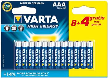 VARTA AAA High Energy Batterie 8+4 St.