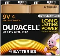 Duracell 9V Plus Power +100% - Packung mit 4 St&uuml;ck