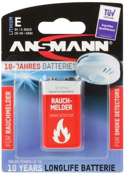 Ansmann Lithium Batterie für Rauchmelder 9V E-Block (5021023-01)
