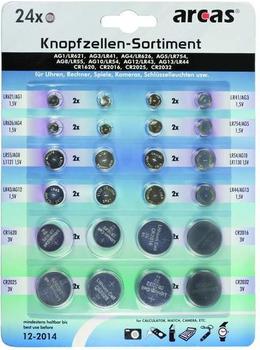 Arcas Alkaline Knopfzellensortiment, 24 teilig