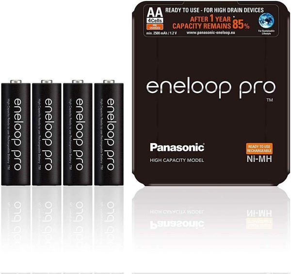 Panasonic eneloop pro AA 2500mAh 4 St. + Storage Case (BK-3HCDE/4LE)