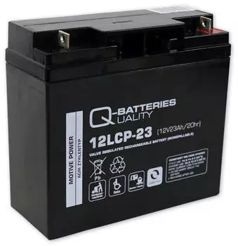 Q-Batteries 12LCP-23 / 12V - 23Ah Blei Akku Zyklentyp AGM - Deep Cycle VRLA Schraubanschluss