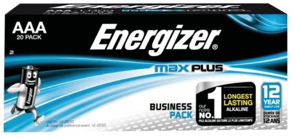 Energizer Max Plus AAA Alkaline Batteries - Pack of 20
