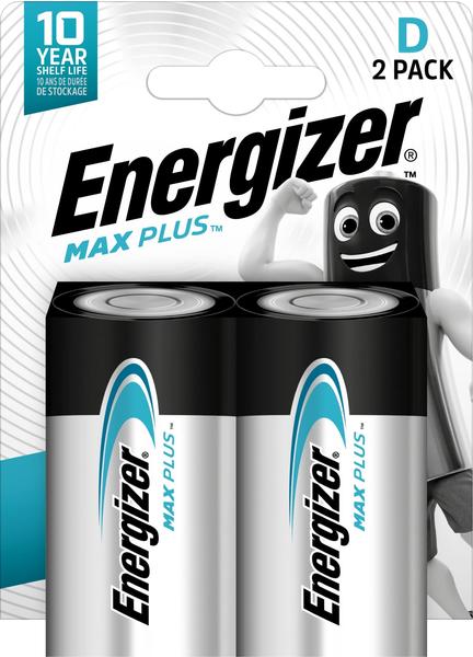 Energizer D Size Max Plus Alkaline Battery - Pack of 2