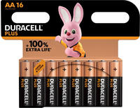 Duracell 176386, Duracell Plus Alkaline Batterie, Mignon AA LR06 1,5V, Extra Life 16