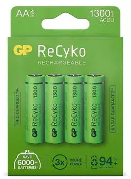 GP ReCyko+ AA Wiederaufladbar 1300 mAh 4 Stk.