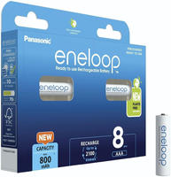 Panasonic Akku Eneloop BK-4MCDE, 1,2 V, 800 mAh, AAA, NiMH, 8 St&uuml;ck
