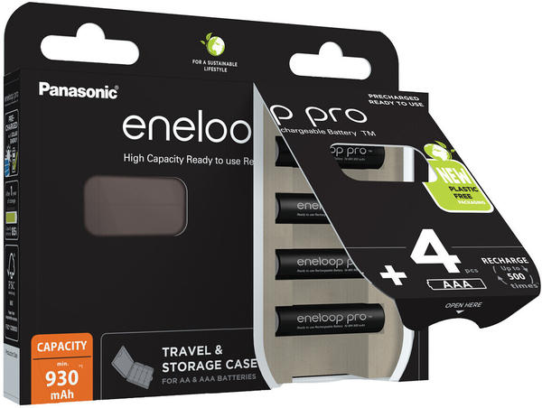 Panasonic eneloop pro AAA 4 stk. mit Aufbewahrungsbox