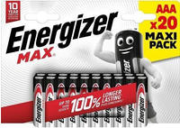 Energizer Batterie Alkaline, Micro, AAA, LR03, 1.5V Max, Retail Blister (20-Pack)
