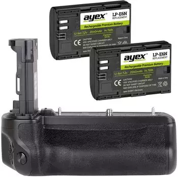 ayex Batteriegriff für Canon EOS R5 & R6 (BG-R10) mit 2x LP-E6N (10891-C)