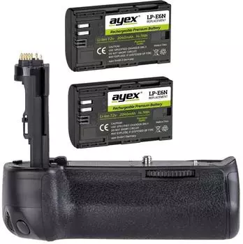 ayex Batteriegriff für Canon EOS 6D mit 2x LP-E6N Akkus (102403)