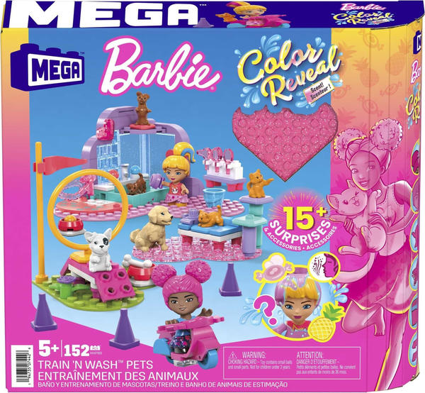Mega Construx Barbie Color Reveal Tiere zum Trainieren und Waschen (HHP89)