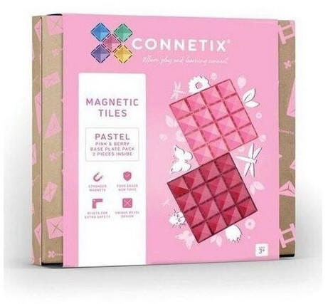 Connetix 2-teilige Grundplatte Pink & Berry