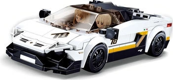 Sluban M38-B0957 Model Bricks, SportsCar, Italienischer Sportwagen, weiß