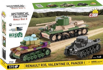 Cobi Renault R35, Valentine IX, Panzer I, Bausatz 1:48, 595 Teile (2740)