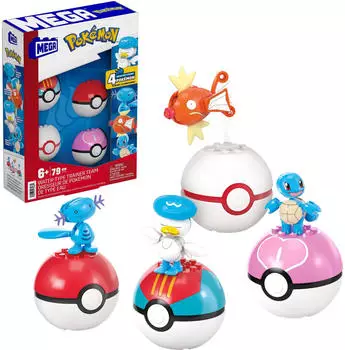 MEGA Brands Pok&eacute;mon Wasser-Typ Trainerteam Bauspielzeug-Set, 79 Teile (JCT42)