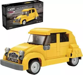 Jamara Citro&euml;n 2CV Klemmbaustein-Modell 1:24, gelb (402879)