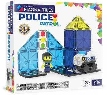 Magna-Tiles Police Patrol Magnetisches Konstruktionsset, 20 Teile (252020PO)