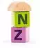 Woodyland Holzbausteine mit Alphabet und Zahlen, pastell, 60 Stück (91842)