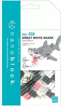 Nanoblock Gro&szlig;er Wei&szlig;er Hai, Mini-Klemmbausteine, 190 Teile (NBC-332)
