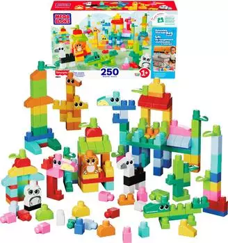 MEGA BLOKS Tier-Bausteine, 250 Teile, mehrfarbig (JCF93)