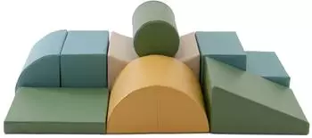 IGLU Soft Play IGLU SET 33 Adventurer Schaumstoff-Klettermodule beige/gr&uuml;n/pastell-t&uuml;rkis/honigfarben