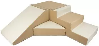 Velinda 4er-Set Spielbausteine aus Schaumstoff, weiß/cappuccino