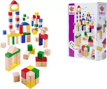 Eichhorn Holzbausteine bunt/natur, 75 Teile (100021254)