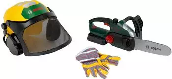 klein toys Bosch Holzf&auml;ller-Set mit Kettens&auml;ge, Forsthelm und Handschuhen (8197)