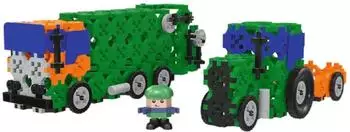Trefl Connect Bausteine 2-in-1 M&uuml;llwagen / Traktor, 190 Teile, ab 5 Jahren