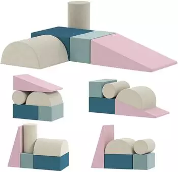 AIYAPLAY Schaumstoff-Riesenbausteine 5er Set, bunt, Samtoptik (3D0-030V00MX)