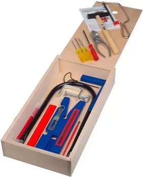 Pebaro Laubs&auml;ge-Set 23-teilig, Holzbox mit Schiebedeckel (452)