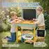 Joyz Kinderwerkbank Tannenholz mit Tafel, gelb-türkis, 101x37x81cm (490018284)