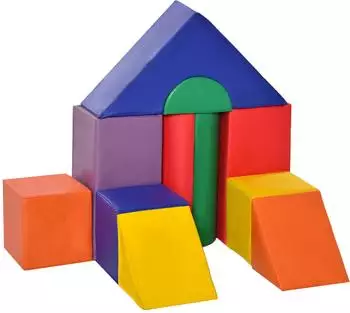 HomCom Softbausteine-Set 11-tlg., Schaumstoff, Kunstleder, bunt (3D0-008)