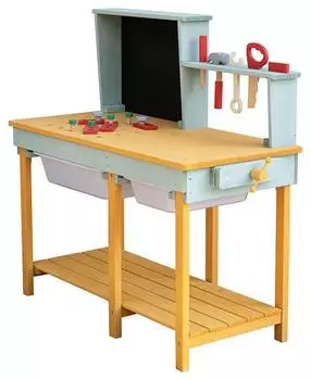 Home Deluxe TOOL Kinder-Werkbank aus Holz, blau (4058166416520)