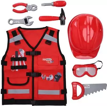 KS Tools Werkzeug-Weste für Kinder mit Sortiment, 9-teilig (100200)