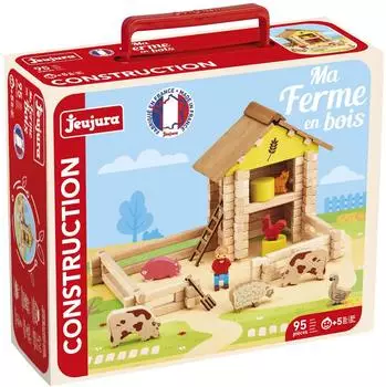 JeuJura Holzbauernhof-Konstruktionsspiel, 95 Teile (8040)