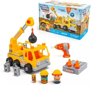 Educational Insights Design & Drill Bolt Buddies Kran, Spielzeug ab 3 Jahren (4196)