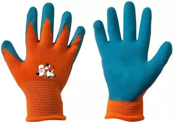 Lux-In Kinder-Gartenhandschuhe Schaumlatex, orange, Gr. 2&ndash;6