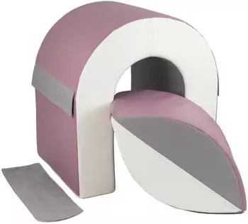 Velinda Tunnel-Set mit 2 Schaumstoff-Großbausteinen, weiß/grau/violett
